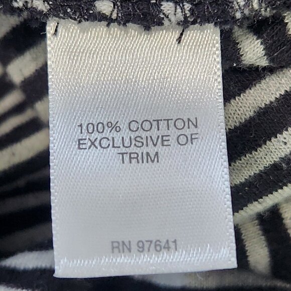 J. Jill A-Line Shift Dress Small Black White Stripe Crew Neck Long Sleeve Jersey - Picture 7 of 9